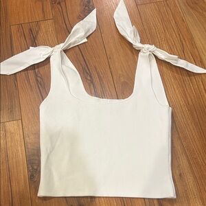 White Tie-Strap Women's Crop Top